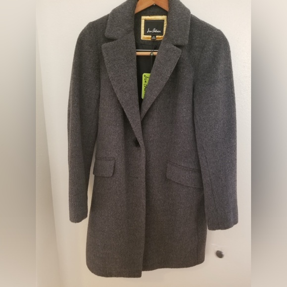 XS Sam Edelman Classic Grey Wool Trench Coat Single Breasted NWT-New! - Picture 3 of 14